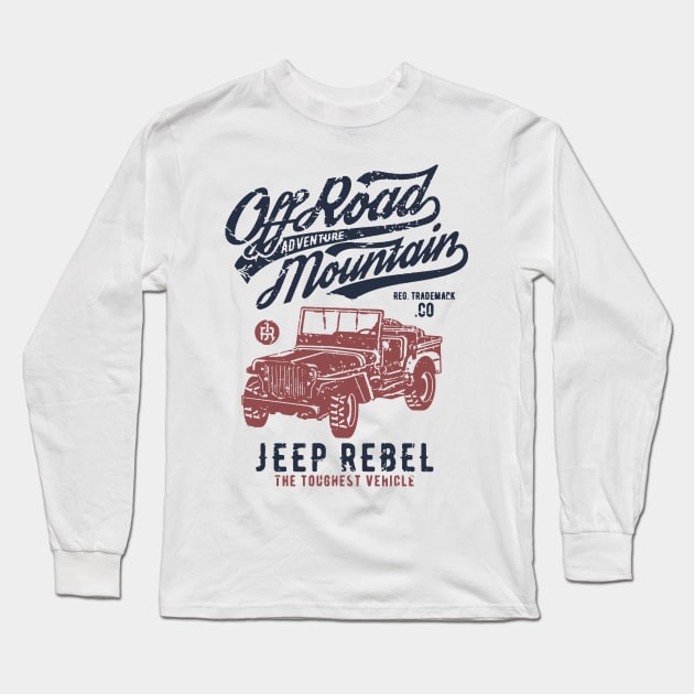 Off Road Mountain Adventure Long Sleeve T-Shirt by JakeRhodes